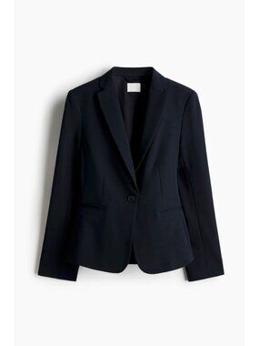 H&M Dark Navy Blue Fitted Blazer